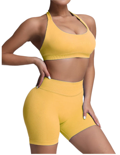 Misharen Women's High Waist Gym Shorts, Seamless Design, Spandex/Nylon Fitness Shorts for Workout, Yoga, Running