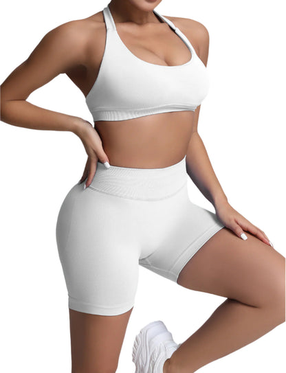 Misharen Women's High Waist Gym Shorts, Seamless Design, Spandex/Nylon Fitness Shorts for Workout, Yoga, Running