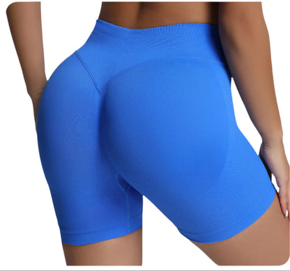 Misharen Women's High Waist Gym Shorts, Seamless Design, Spandex/Nylon Fitness Shorts for Workout, Yoga, Running