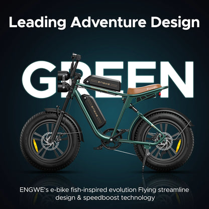ENGWE M20 City Electric Bicycle Dual Suspension 48V 26Ah Lithium Battery Variable Speed Long Range Disc Brake Dual Ebike