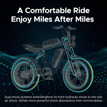 ENGWE M20 City Electric Bicycle Dual Suspension 48V 26Ah Lithium Battery Variable Speed Long Range Disc Brake Dual Ebike