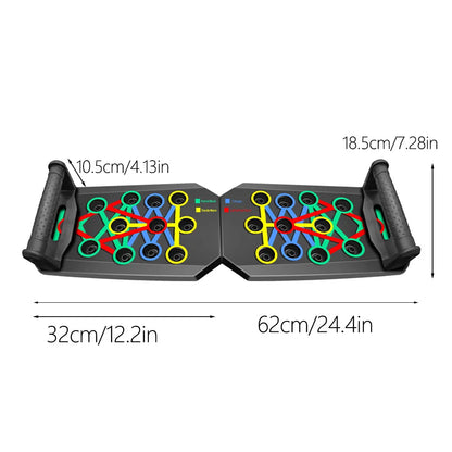 Portable Multifunctional Push-up Board Set With Handles Foldable Fitness Equipment For Chest Abdomen Arms And Back Training#Colo